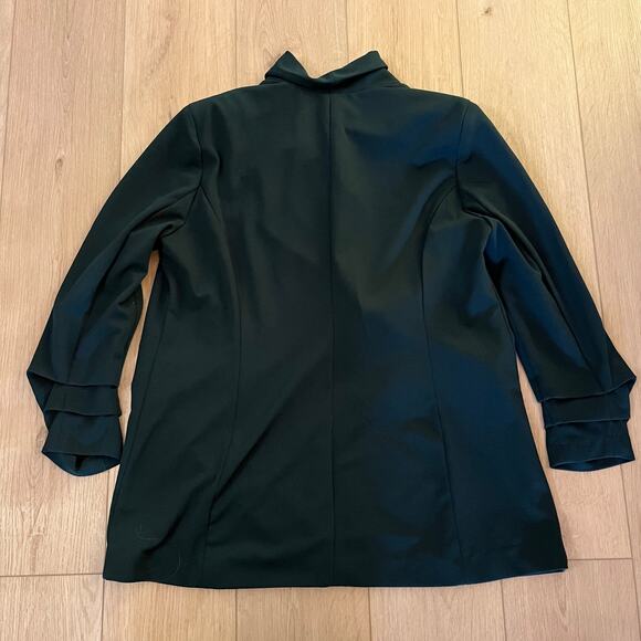 One5One Women's Hunter Green 3/4 Sleeve Open Front Blazer Sz Large - Picture 8 of 8
